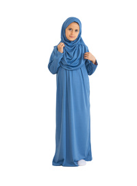 Çocuk Namaz Elbisesi Seti 8 12 Yaş İndigo