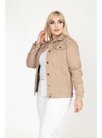 Işıl 301 Pamuk Gabardin Büyük Beden Esnek Spor Ceket Bej