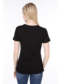 Viskon Hamile Kısa Kol T Shirt Siyah
