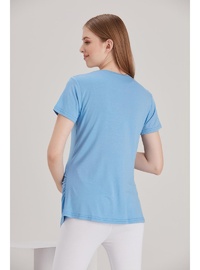 Işıl 4490 Kalpten Bakan Bebek Kısa Kol Viskon Hamile T Shirt Bebe Mavi