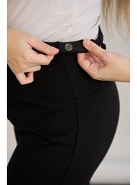 İki İplik Lycra Penye Hamile Boru Paça Pantolon Siyah