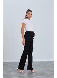 IŞŞIL 8798 Hamile Lycra Bol Paça Kot Pantolon Siyah