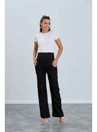 IŞŞIL 8798 Hamile Lycra Bol Paça Kot Pantolon Siyah