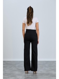 IŞŞIL 8798 Hamile Lycra Bol Paça Kot Pantolon Siyah