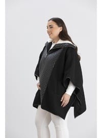 Işıl 9790 Buklet Hamile Panço Kaban Vinleks Garnili Siyah