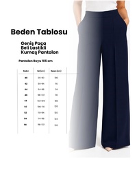 Amine Hüma Rahat Kesim Beli Lastikli Kumaş Pantolon Bej