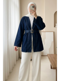 Beli Kemerli Kot Kimono Laci