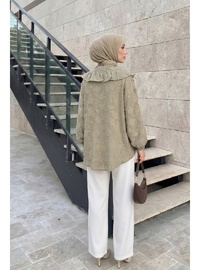Fırfır Yakalı Kimono Y0110 Haki