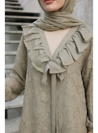 Fırfır Yakalı Kimono Y0110 Haki
