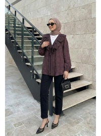 Fırfır Yakalı Kimono Y0110 Mürdüm