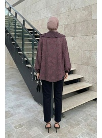 Fırfır Yakalı Kimono Y0110 Mürdüm