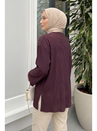 Tek Düğmeli Kimono Y0130 Mürdüm