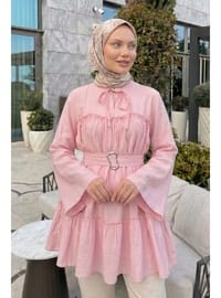 Toka Kemerli Tunik Y0135 Pembe