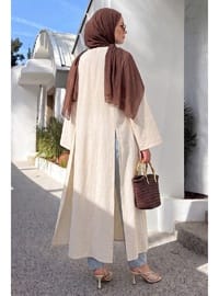 Yırtmaçlı Uzun Tunik Y0162 EKRU